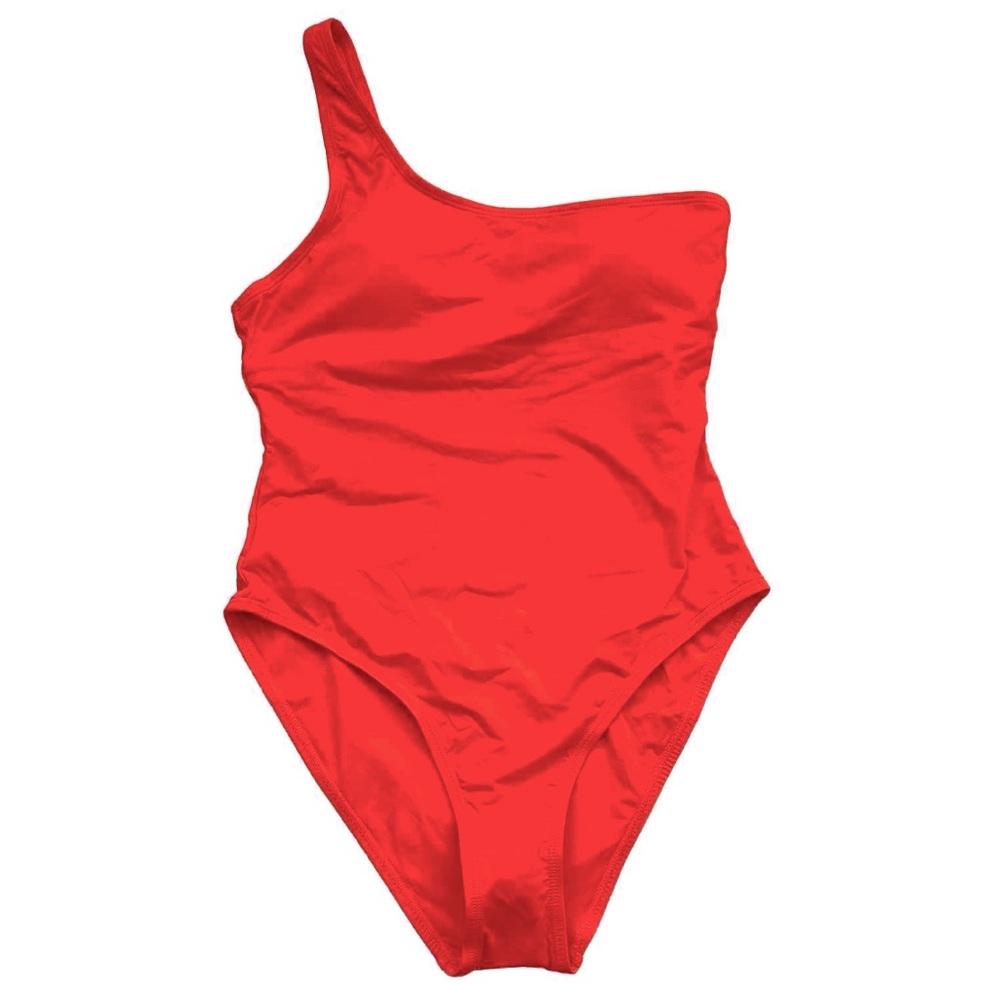 Andie Swim THE NANTUCKET One Shoulder One‎ Piece Siren Orange Size Large NEW